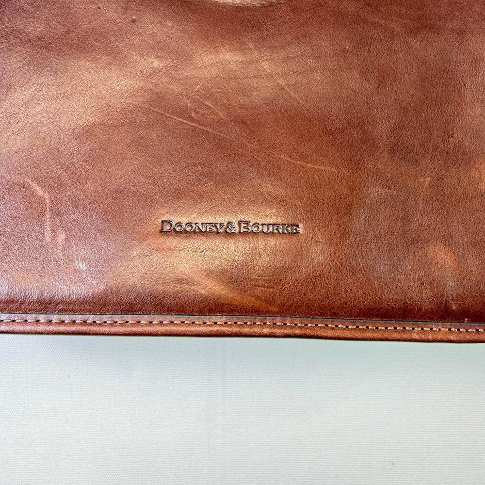 DOONEY & BOURKE Brown Florentine Vacchetta Leather Briefcase Large - Picture 4 of 12